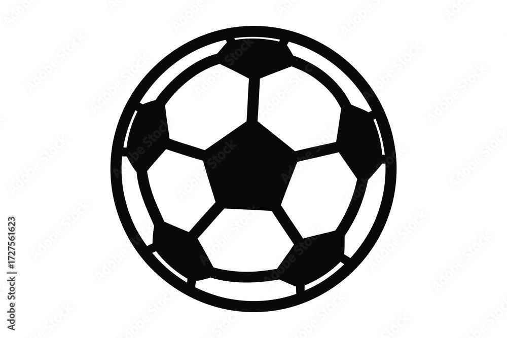 Fototapeta premium Vector art of black and white soccer ball illustration concept for sport, recreation, game, competition, and equipment