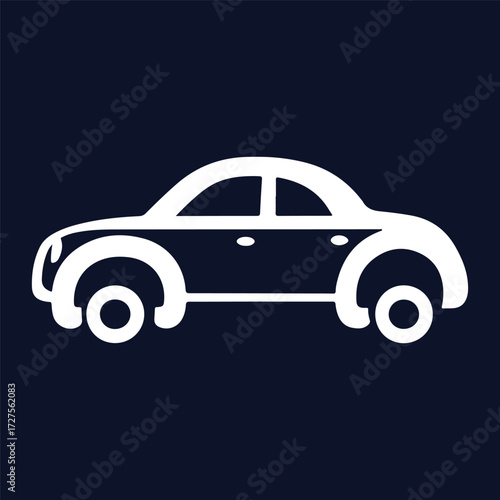 Minimal Vector Car Design Illustration – Simple Modern Vehicle Silhouette for Automotive Branding, Transportation Icon, Clean Monochrome Auto Graphic Artwork