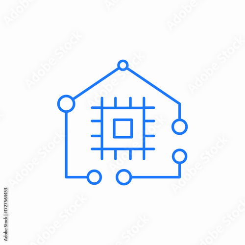 home chip icon sign vector