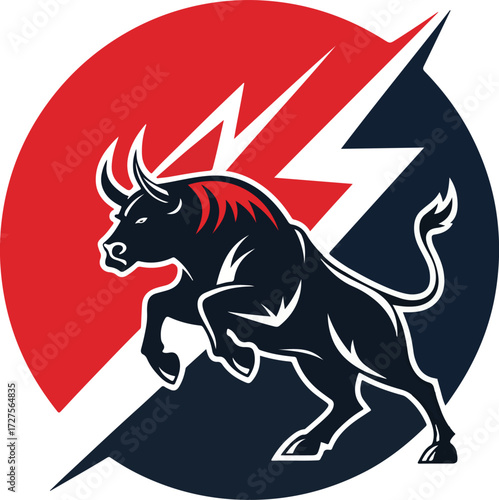 red bull angry mood vector illustration