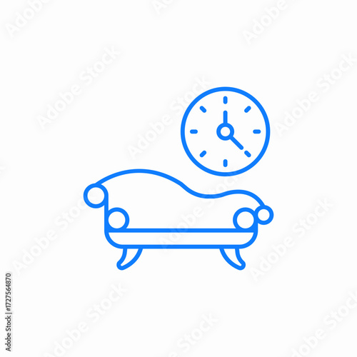 living room sofa clock icon sign vector