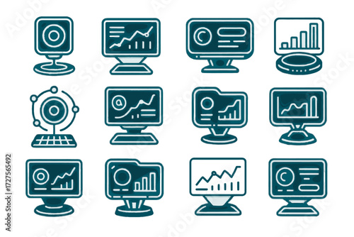 Dashboard holographic smart vector futuristic data predictive icon display tracker floating interactive