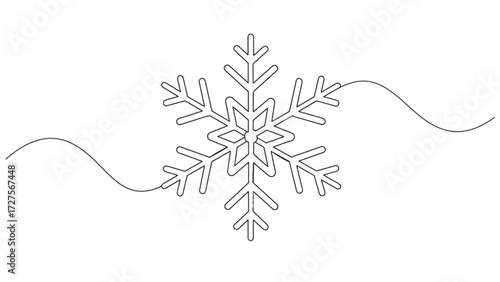 One line art snowflake design intricate clean