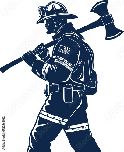 vector illustration of a knight with axe