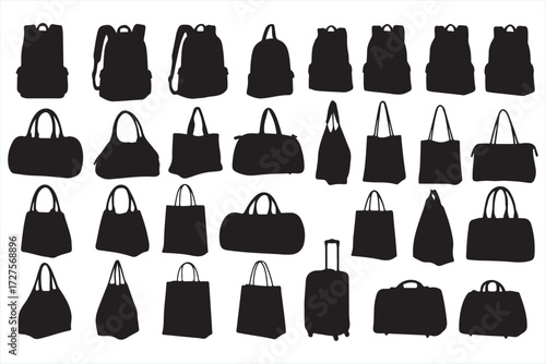Fashion clothing collection vector icons: a set of diverse garments including shirts, dresses, jackets, pants, and skirts for men and women