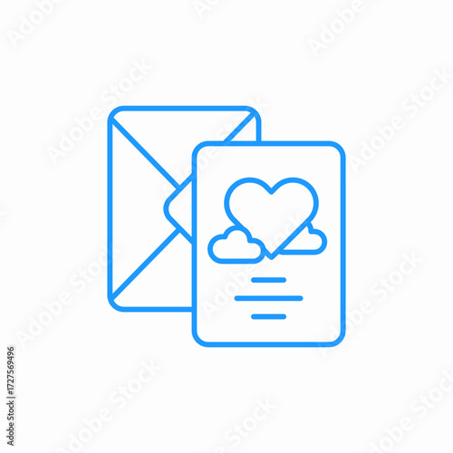 love letter cloud icon sign vector