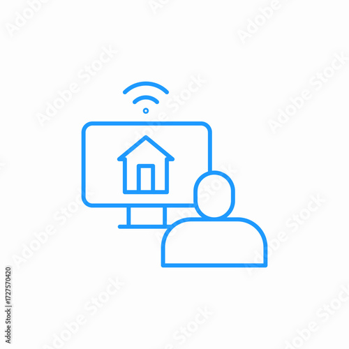 remote home monitoring icon sign vector