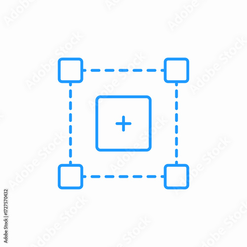 resize selection box icon sign vector