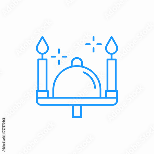 romantic dinner candles icon sign vector