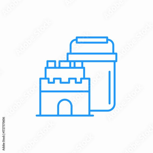 sandcastle sunscreen kit icon sign vector
