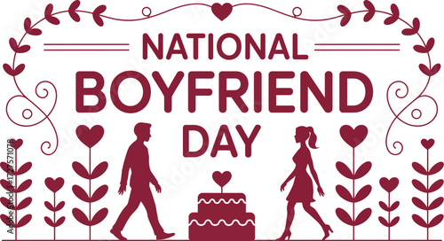 Celebrating National Boyfriend Day with romantic decorations and a cake