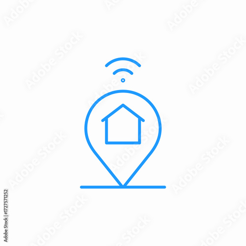 smart home location icon sign vector