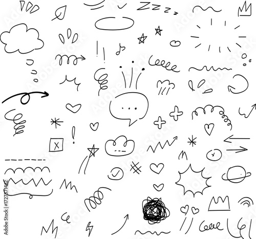 Hand Drawn Doodle Icon Set Background Vector Illustration Design