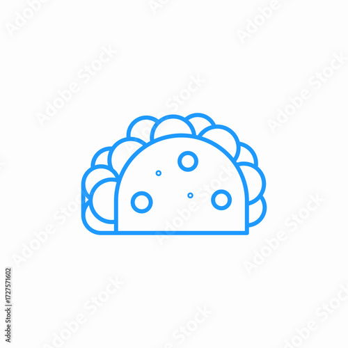 spicy mexican taco icon sign vector