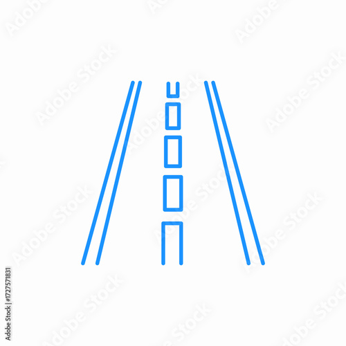 straight road path icon sign vector