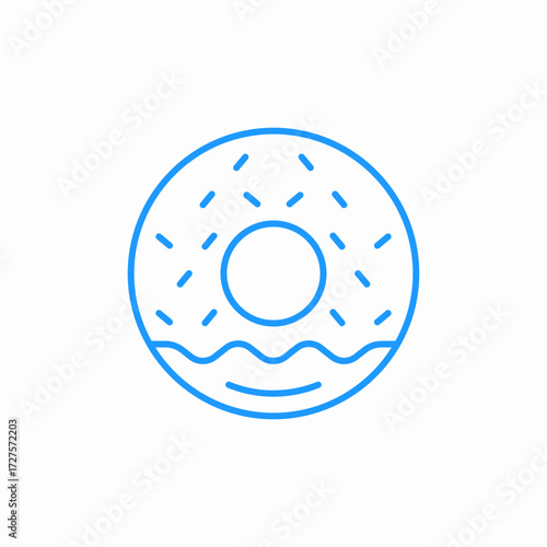 sweet round pastry donut icon sign vector