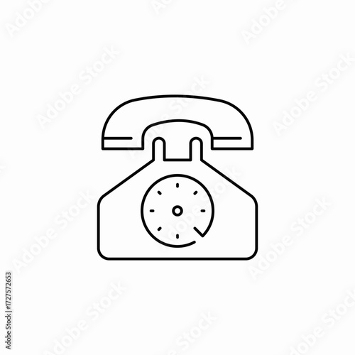 telephone retro icon sign vector