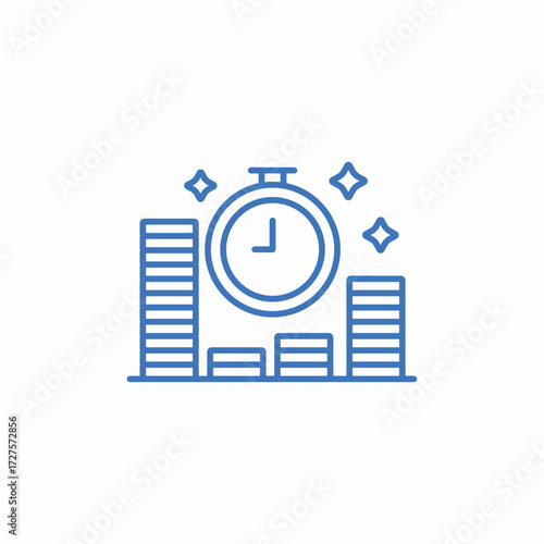 time is money earnings icon sign vector