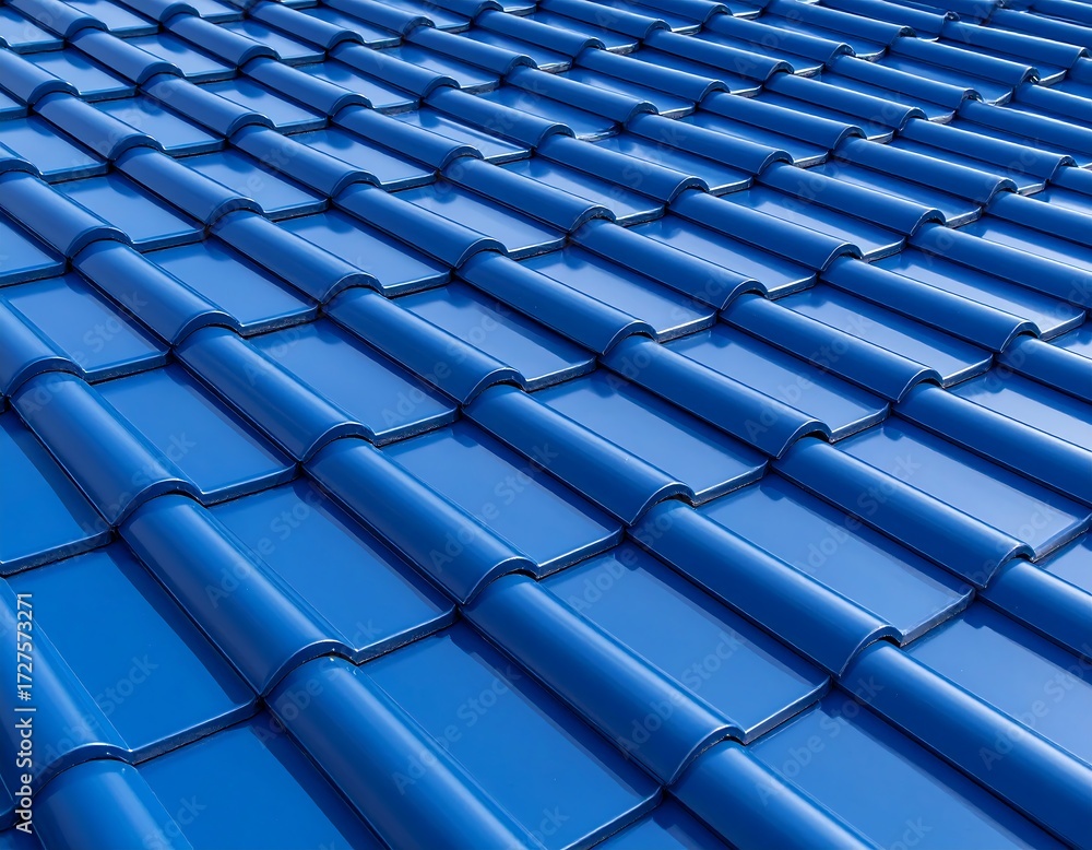 Obraz premium Blue roof tiles close-up