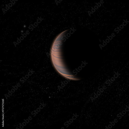Tablou pe pânză half-lit red planet in space