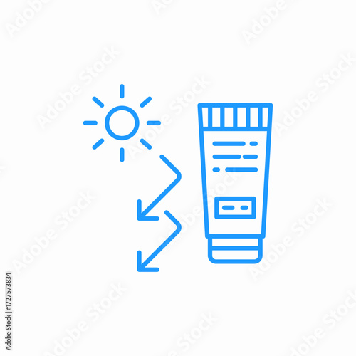 uv blocking cream icon sign vector