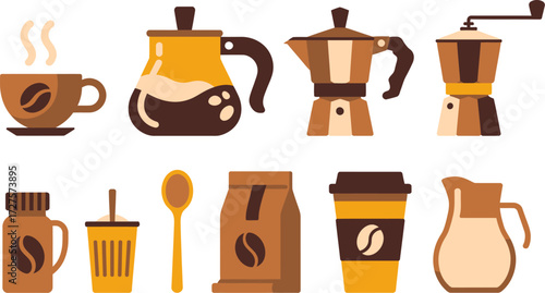 Coffee Time Still Life with Different Types of Preparation