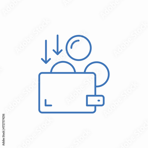 wallet deposit icon sign vector