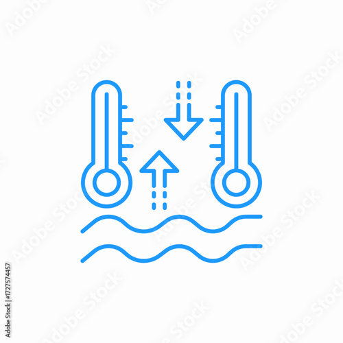 water temperature change icon sign vector