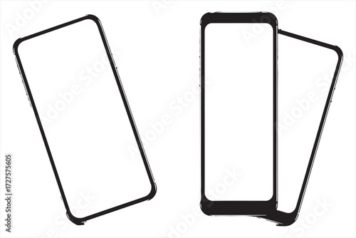 Blank sign and black and white tablet vector illustration