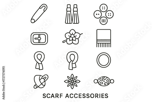 Buckle vector knot icons decorative loop icon brooch scarf buttons fringe accessory