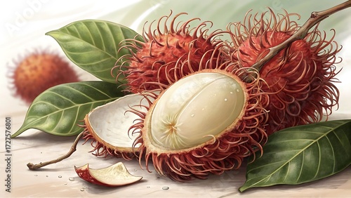 Wallpaper Mural rambutan on white background Torontodigital.ca