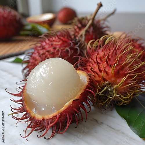 Wallpaper Mural rambutan on a white background Torontodigital.ca