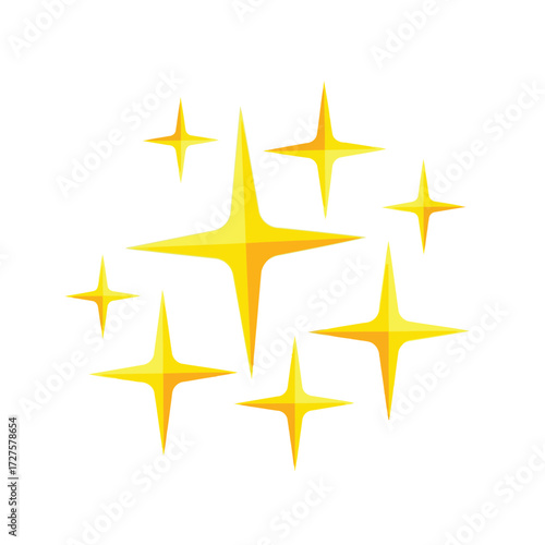Vector art of sparkling stars a collection of golden starbursts, perfect for adding a touch of magic and brilliance to any design