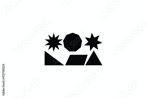 Shapes blank frame vector black color image made by adobe illustrator. 