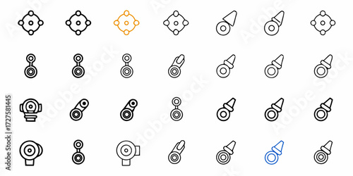 Diverse set of abstract connection icons, ideal for technology, networking, and innovative concepts, offering versatile design elements for modern projects, originally scalable vector design