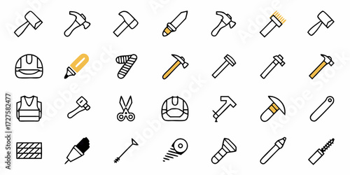 Discover a vibrant collection of essential tools and safety gear icons, perfect for construction, DIY projects, and professional trades, inspiring creativity and project completion with modern design.