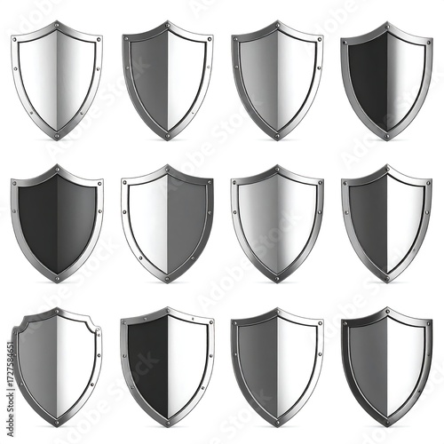 Collection of metallic shields