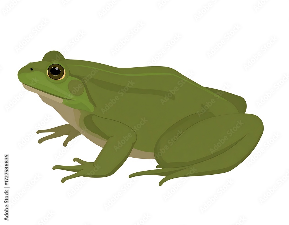 Obraz premium Green frog, side view