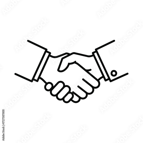 Vector art of handshake symbolizing agreement, partnership, and trust, representing business, collaboration, and mutual understanding
