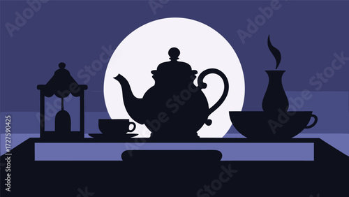 silhouette of a man sitting in a temple