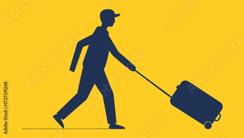 vector illustration of a silhouette of a man walking