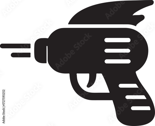Laser gun icon vector, futuristic weapon design, sci-fi shooter, high-tech energy blaster illustration