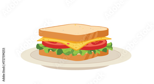 A delicious and healthy sandwich with fresh ingredients on a plate.