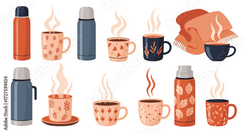 Cozy hot drinks and warm blankets for a cold day.