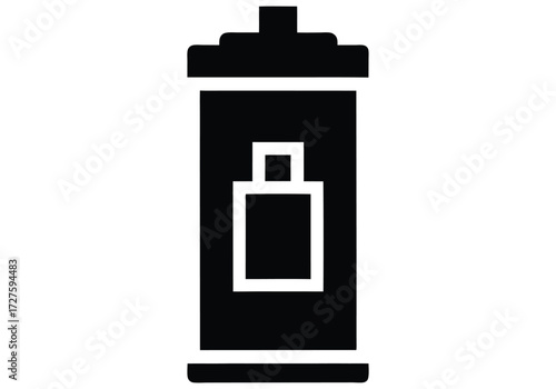 QR Code With Battery Icon Silhouette Low Power White Background