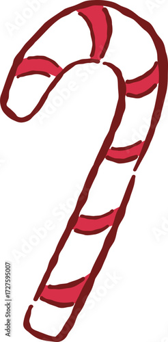 Hand Drawn Christmas Candy Cane