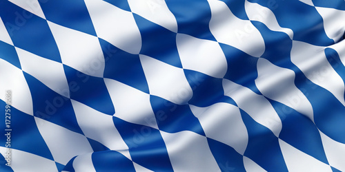 Bavarian Flag Pattern Blue And White Checkered Fabric Texture Close Up
