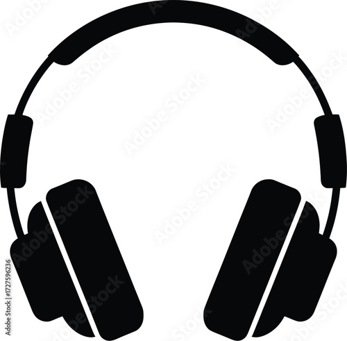 Black headphones vector illustration for music lovers and audio enthusiasts design