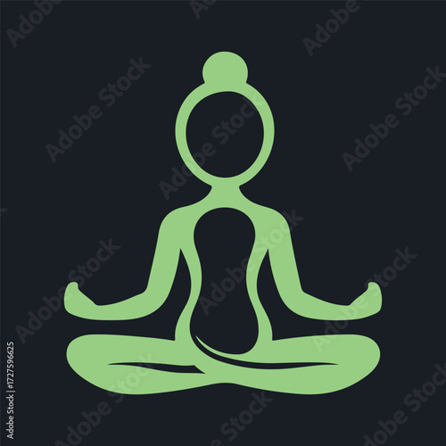 Minimal Vector Yoga Pose Design – Elegant Silhouette Illustration of Meditative Fitness Posture, Modern Wellness and Mindfulness Graphic Symbol for Health, Spa, Meditation, and Lifestyle Branding