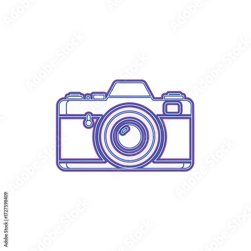Vector art of a vintage camera is depicted in this image, showcasing the beauty and nostalgia of classic photography equipment
